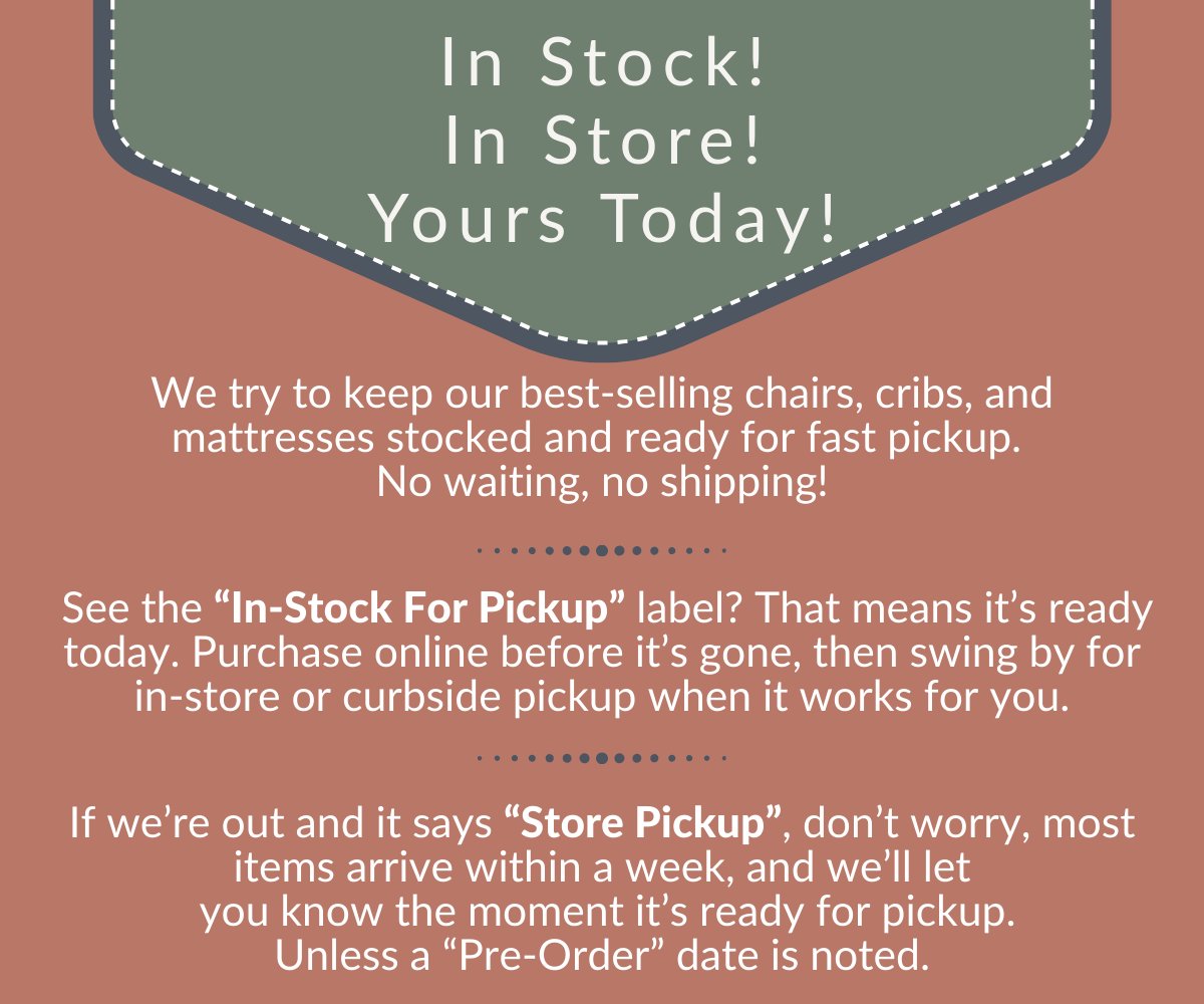 Stocked + Mini Cribs For PickUp Posh Baby