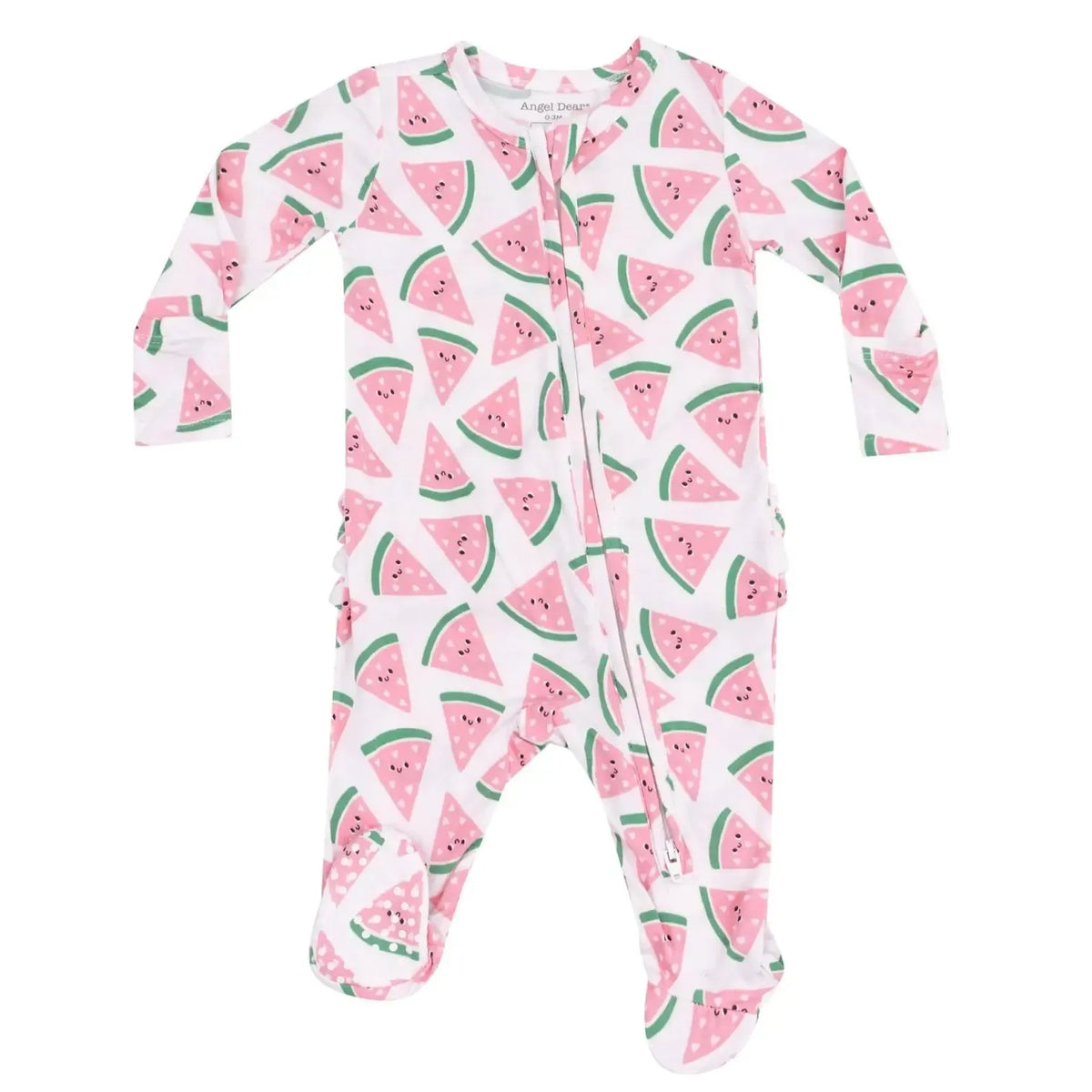 Ruffle Zippered Footie- Hearts main image 1