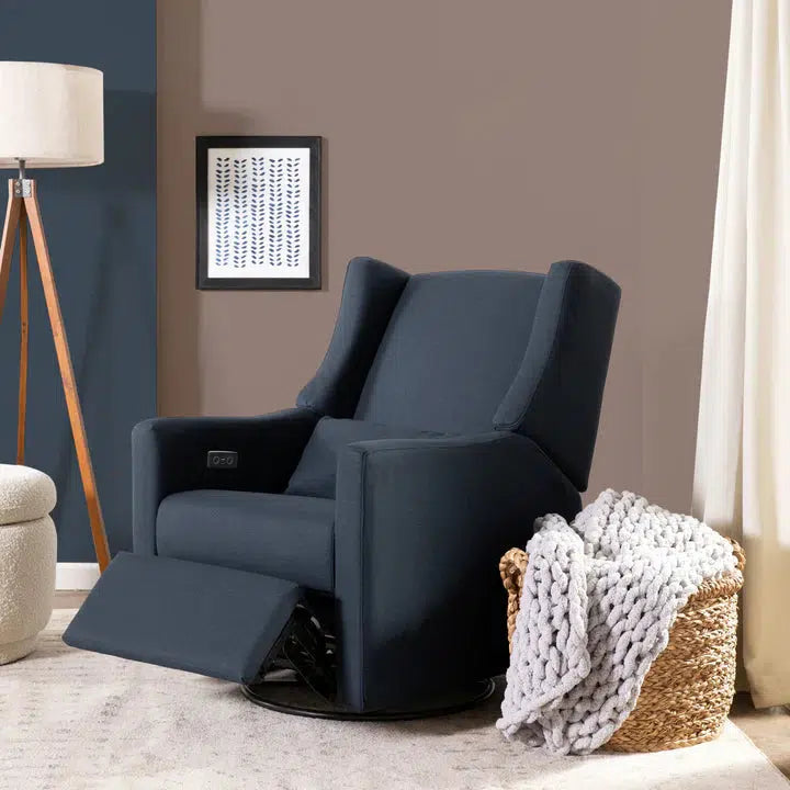 Babyletto - Kiwi Electronic Glider + Recliner - Navy Eco-Twill Performance Fabric-Chairs-Ship to Store in 2-5 Weeks-Posh Baby