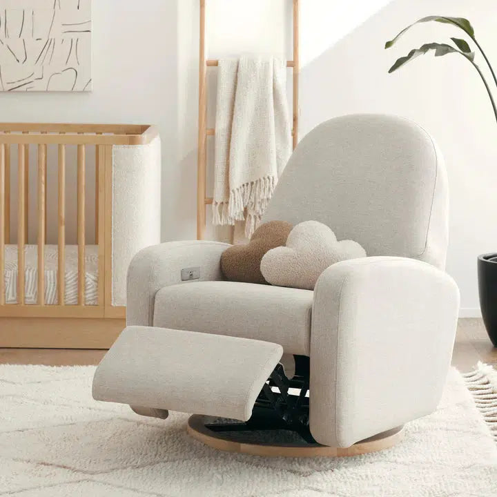 Babyletto - Nami Electronic Glider + Recliner - Beach Eco-Weave Performance Fabric-Chairs-Store Pickup in 2-5 Weeks-Posh Baby