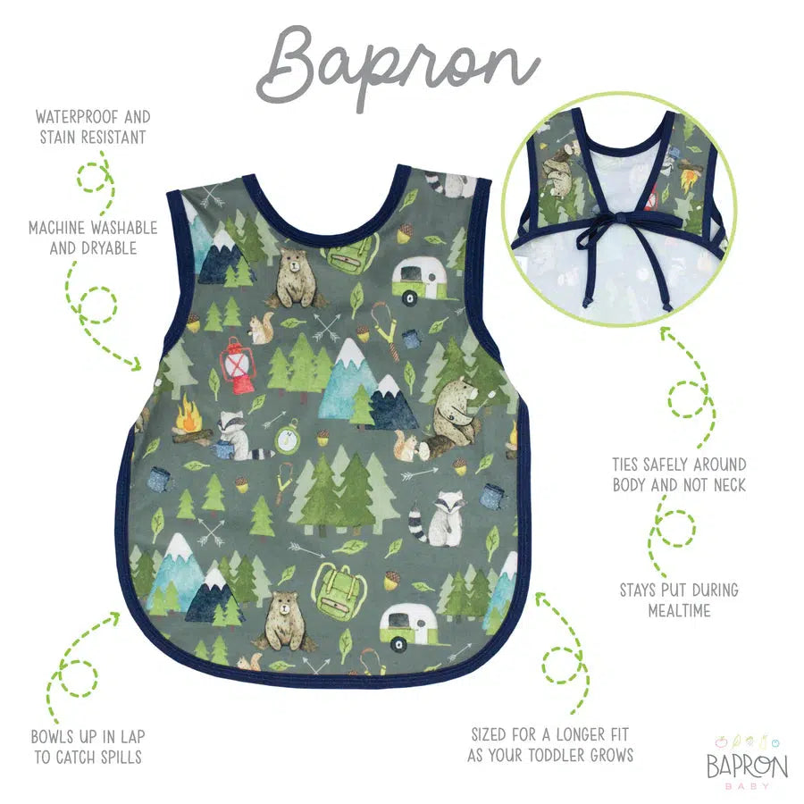 Bapron - Bib Hybrid - Camping Bears-Bibs + Burps-Posh Baby