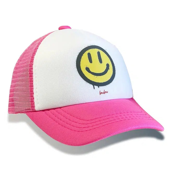 Bubu - Pink + White Trucker Hat - All Smiles-Hats-3-18M-Posh Baby