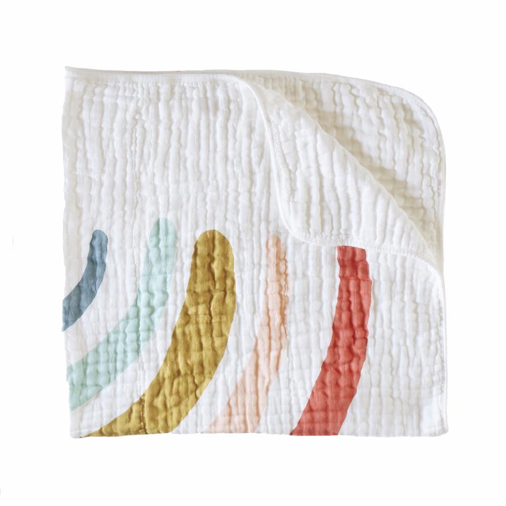 Clementine Kids - Cotton Muslin Quilt - Rainbow-Quilts + Snuggle Blankets-Posh Baby