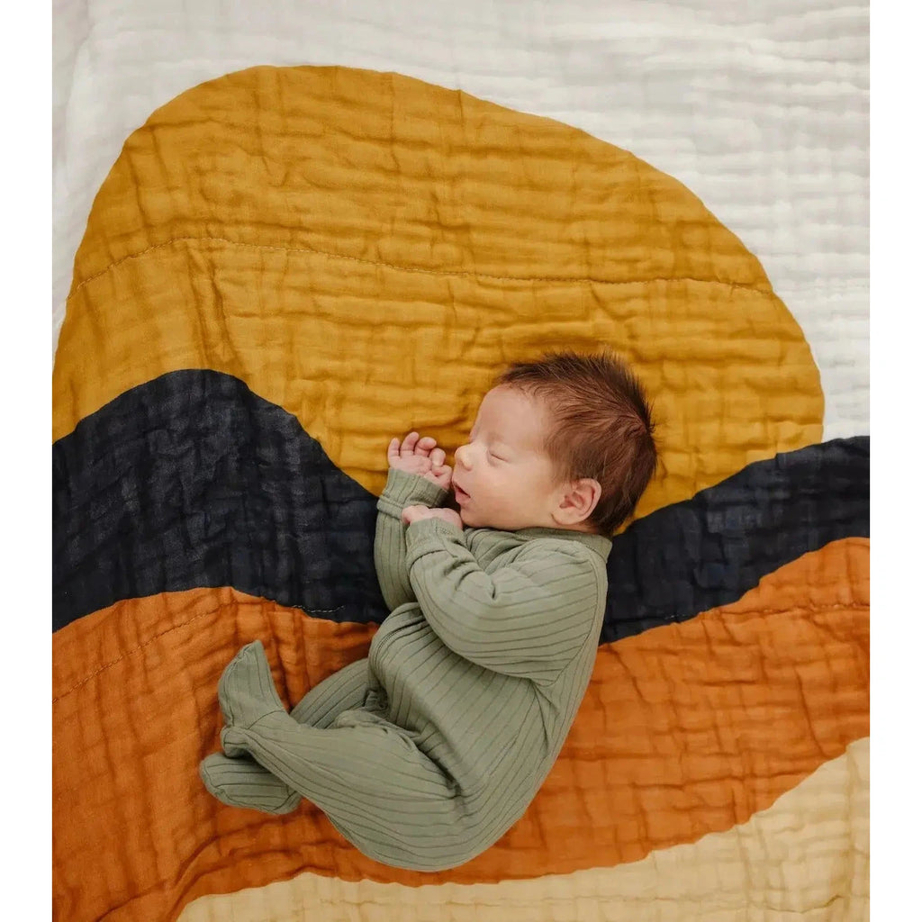 Clementine Kids - Cotton Muslin Quilt - Sunset-Quilts + Snuggle Blankets-Posh Baby