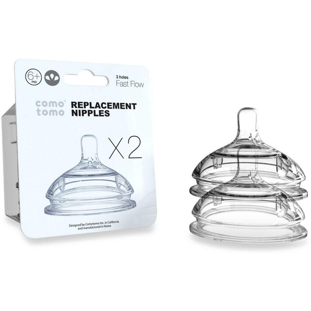 ComoTomo - Silicone Nipples - 2pk Stage 1 or 2-Bottles + Nipples-0-3 months-Posh Baby