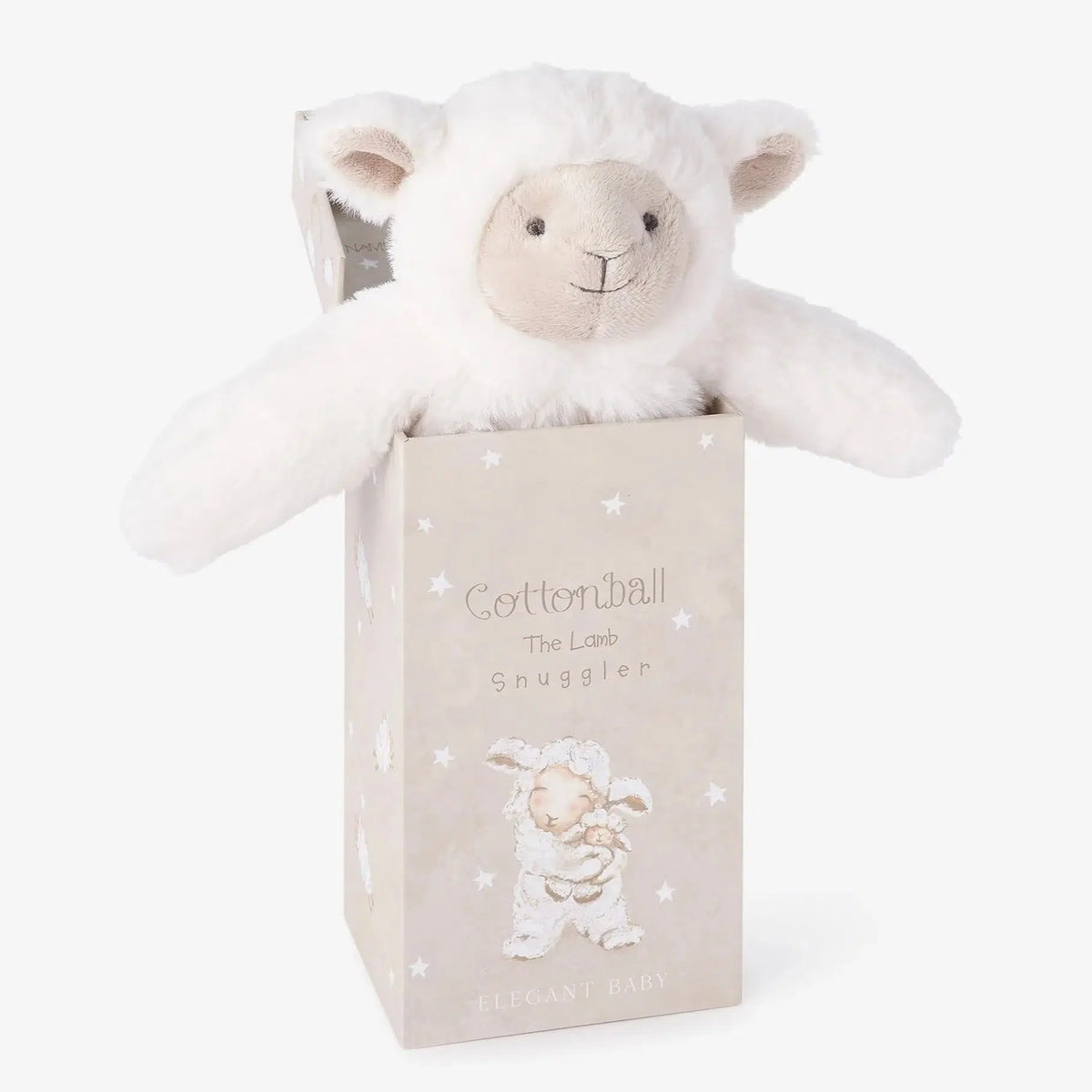 Elegant Baby Boxed Snuggle Lovey Cottonball Lamb