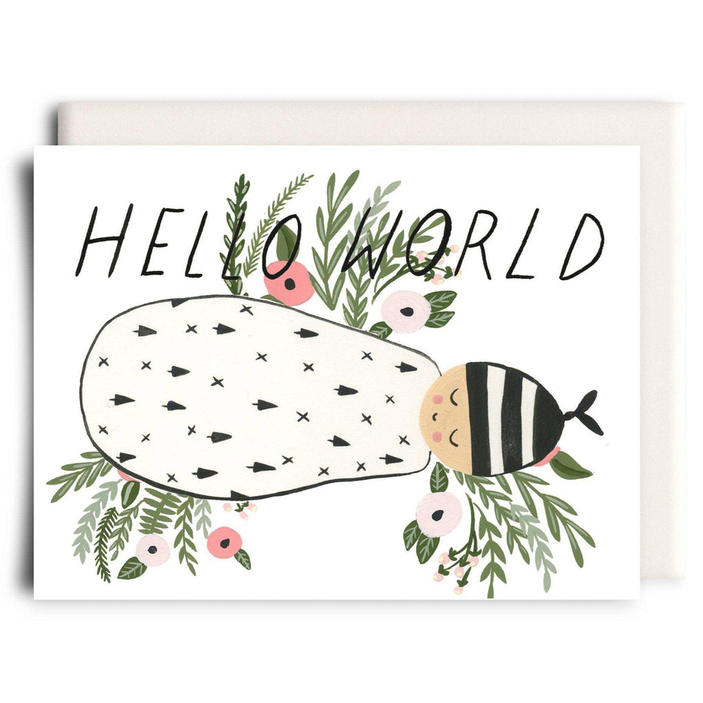 Inkwell Cards - Hello World - New Baby Greeting Card-Greeting Cards-Posh Baby