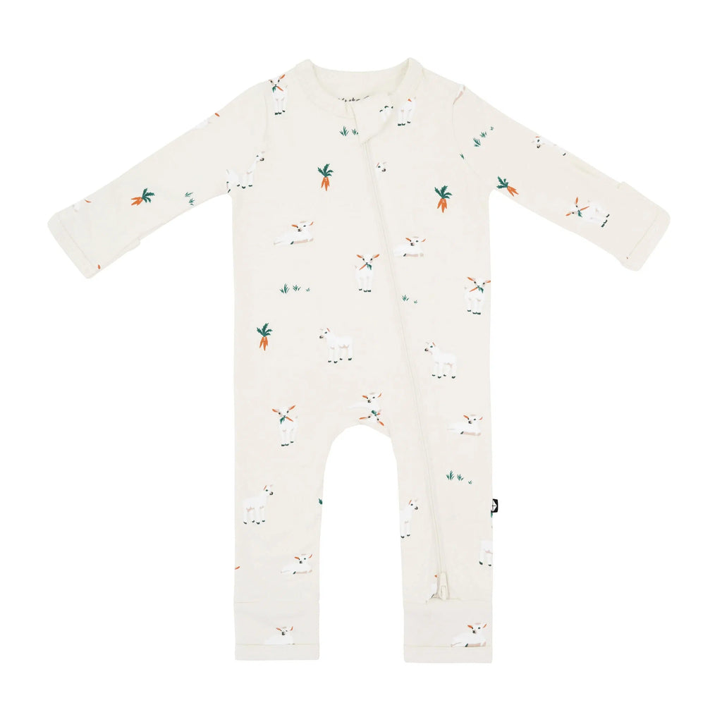 Kyte Baby - Zipper Romper - Limited Edition - Goat-Footies + Rompers (Basic)-0-3M-Posh Baby