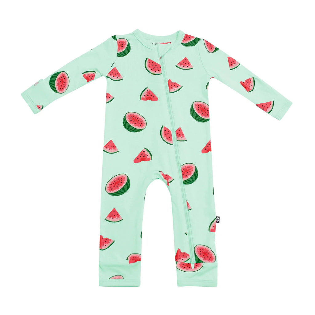 Kyte Baby - Zipper Romper - Limited Edition - Watermelon-Footies + Rompers (Basic)-0-3M-Posh Baby
