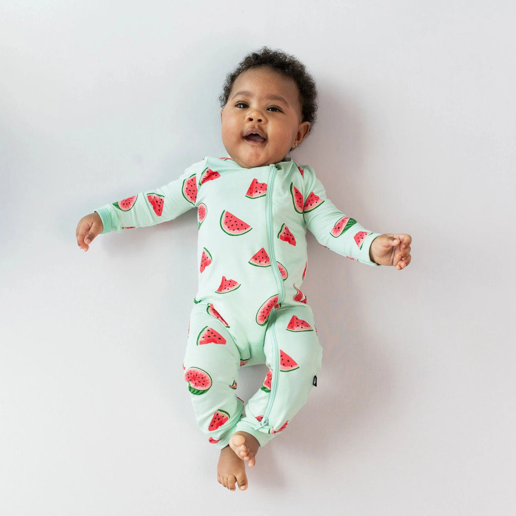Kyte Baby - Zipper Romper - Limited Edition - Watermelon-Footies + Rompers (Basic)-0-3M-Posh Baby