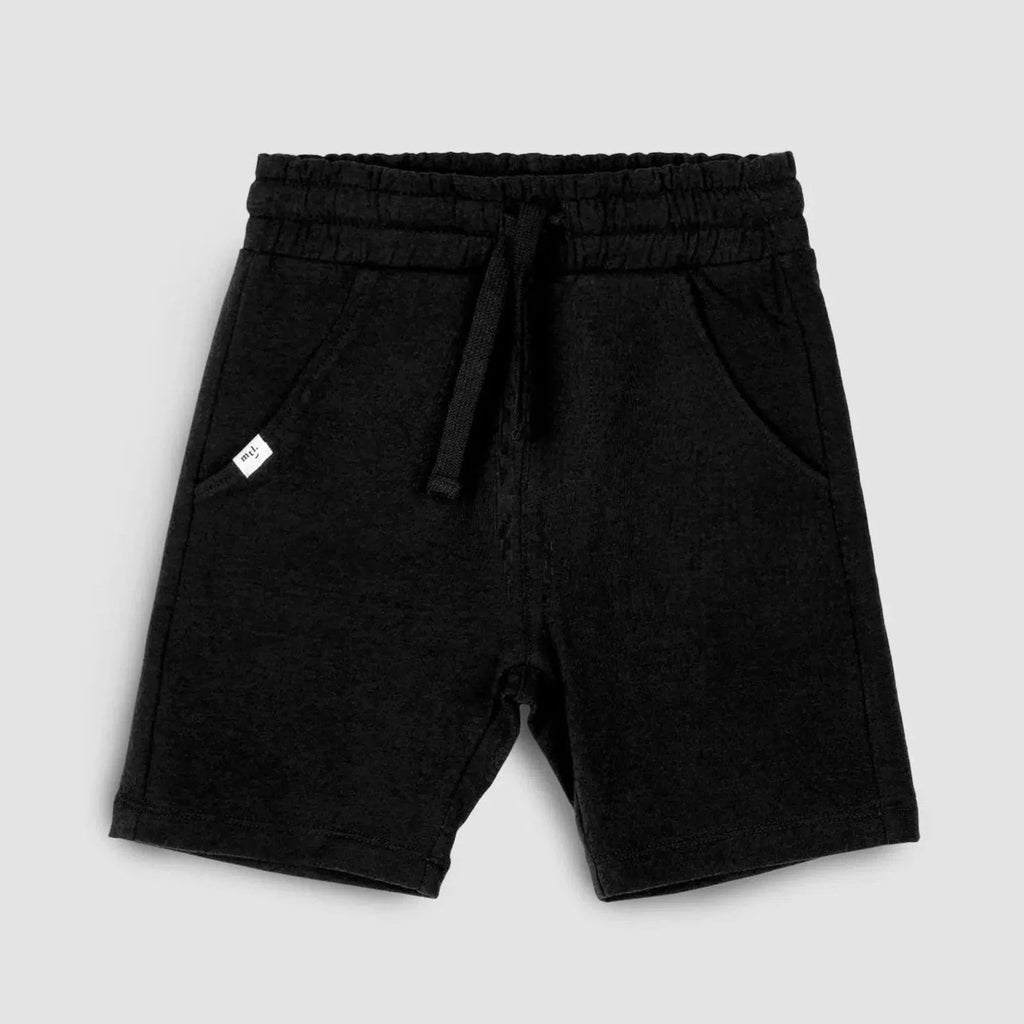 Miles - Organic Cotton Shorts - Black-Bottoms-9-12M-Posh Baby