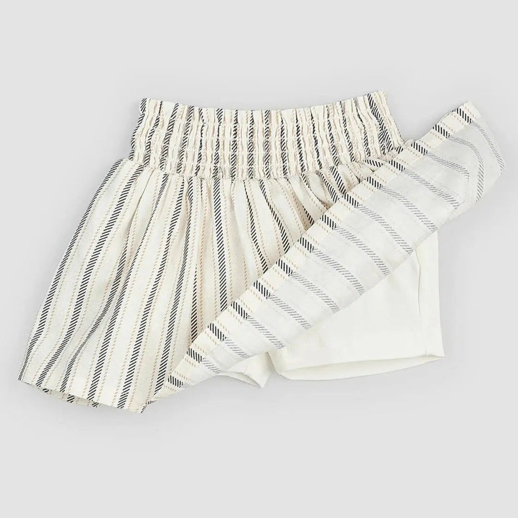 Miles - Woven Linen Skirt - Cream Stripes-Skirts-9-12M-Posh Baby