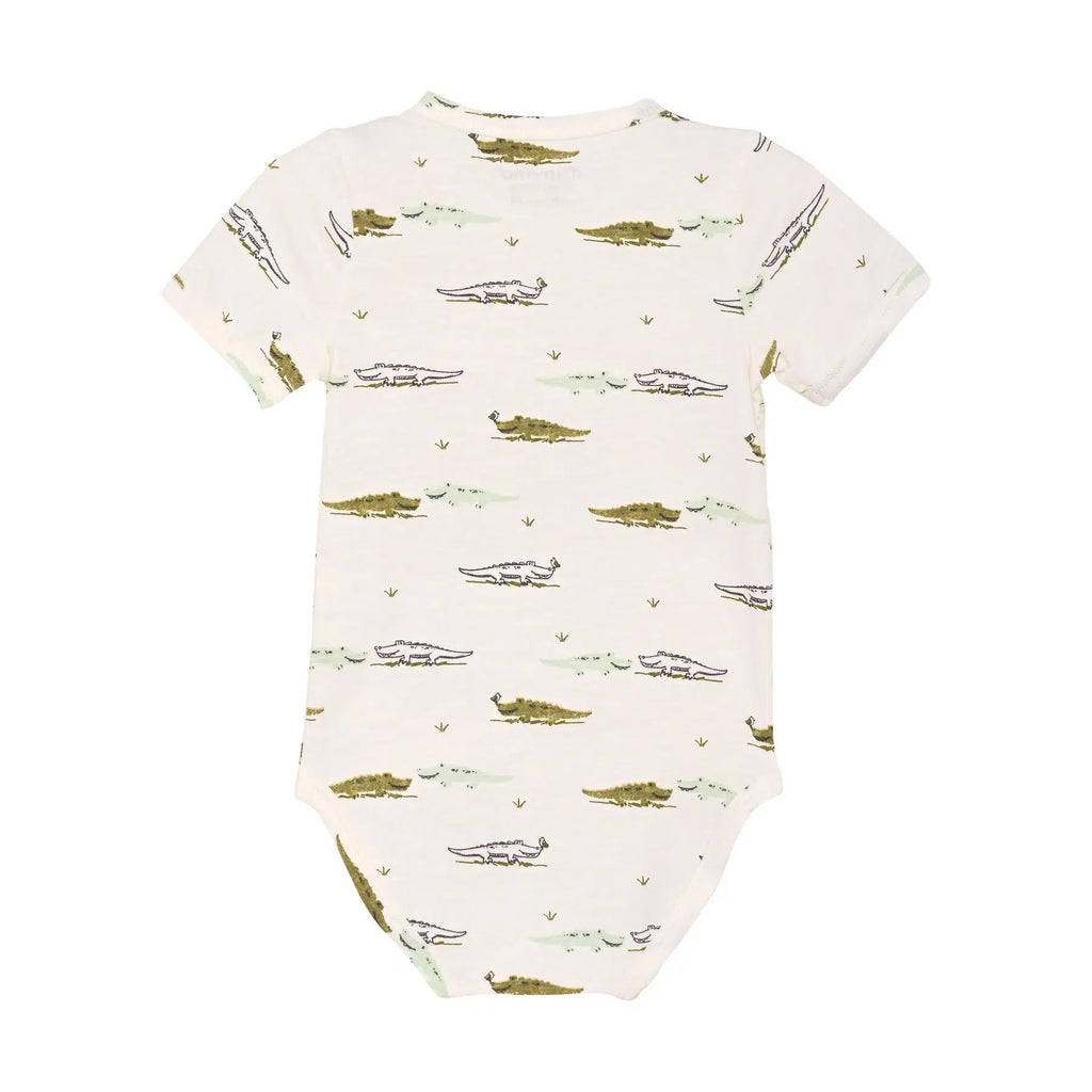 Minymo - Organic Short Sleeve Bodysuit - Alligators-Onesies-0-3M-Posh Baby