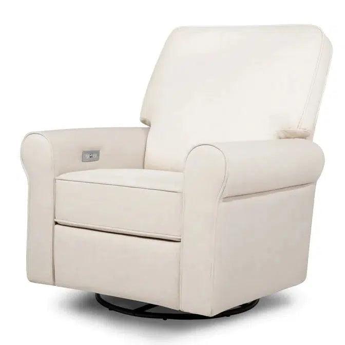 Monogram by Namesake - Monroe Pillowback Power Recliner - Natural Eco-Twill Performance Fabric-Chairs-Store Pickup ETA 5-7 Days-Posh Baby