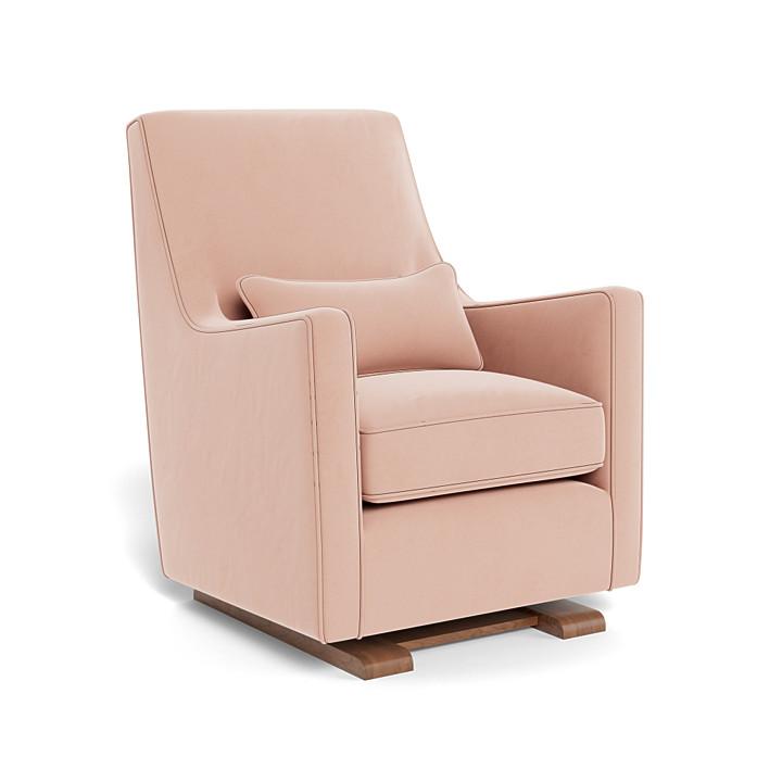 Monte Design - Luca Glider - Walnut Base-Chairs-Blush Velvet-Posh Baby