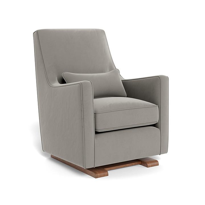 Monte Design - Luca Glider - Walnut Base-Chairs-Mineral Grey Velvet-Posh Baby