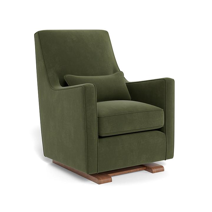 Monte Design - Luca Glider - Walnut Base-Chairs-Moss Green Velvet-Posh Baby