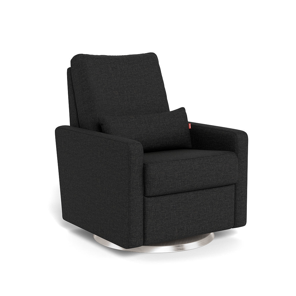 Monte Design - Matera Glider Recliner - Brushed Steel Swivel Base-Chairs-Black-Posh Baby