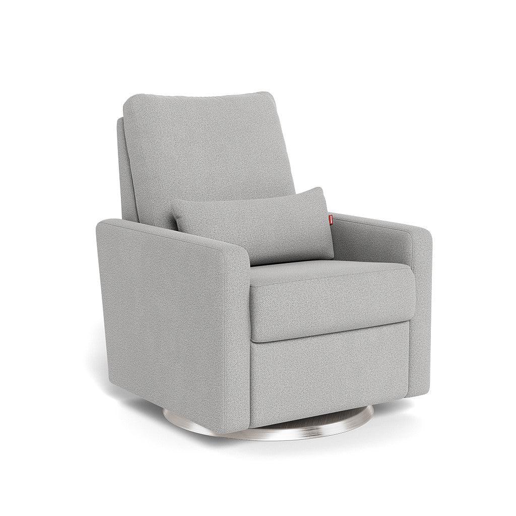 Monte Design - Matera Glider Recliner - Brushed Steel Swivel Base-Chairs-Cloud Grey-Posh Baby
