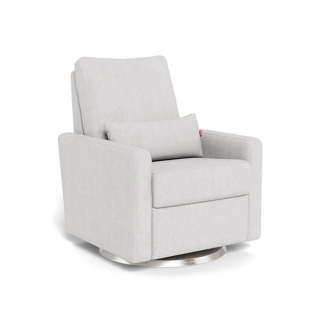Monte Design - Matera Glider Recliner - Brushed Steel Swivel Base-Chairs-Dove Grey Boucle-Posh Baby