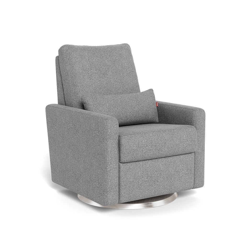 Monte Design - Matera Glider Recliner - Brushed Steel Swivel Base-Chairs-Pepper Grey-Posh Baby