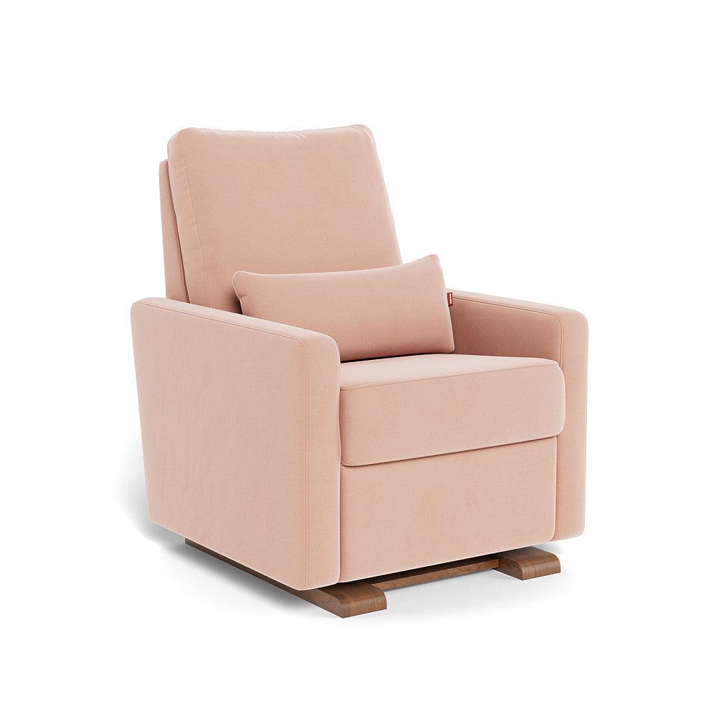 Monte Design - Matera Glider Recliner - Walnut Base-Chairs-Blush Velvet-Posh Baby