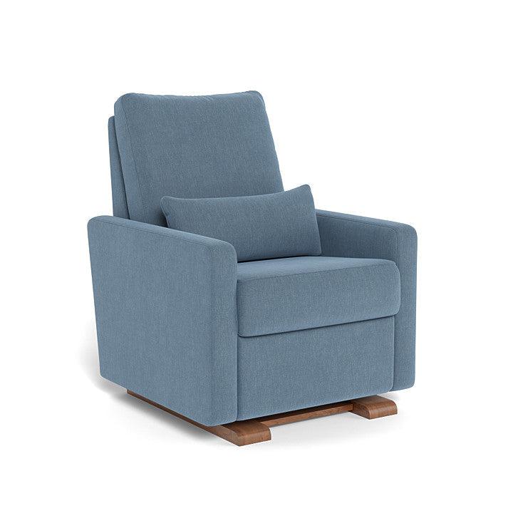 Monte Design - Matera Glider Recliner - Walnut Base-Chairs-Denim Blue-Posh Baby