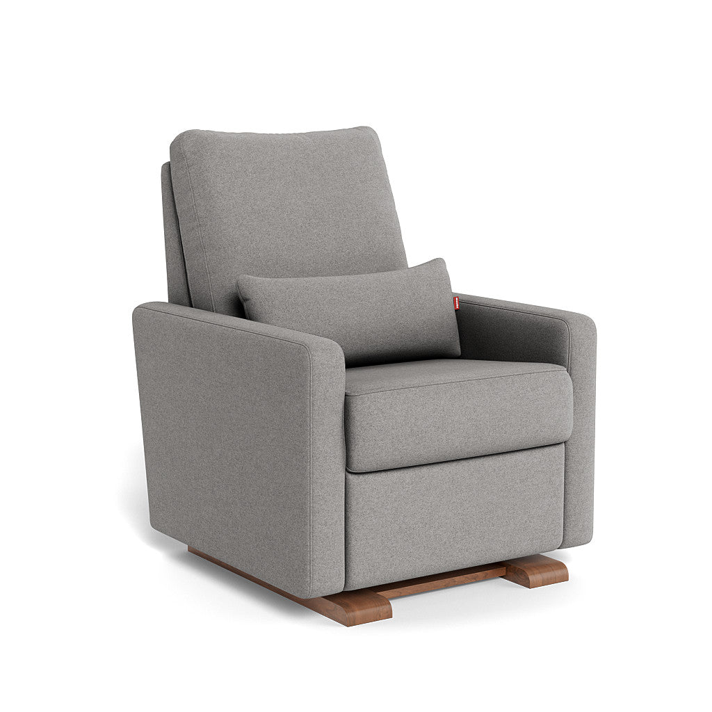 Monte Design - Matera Glider Recliner - Walnut Base-Chairs-Light Grey Wool-Posh Baby