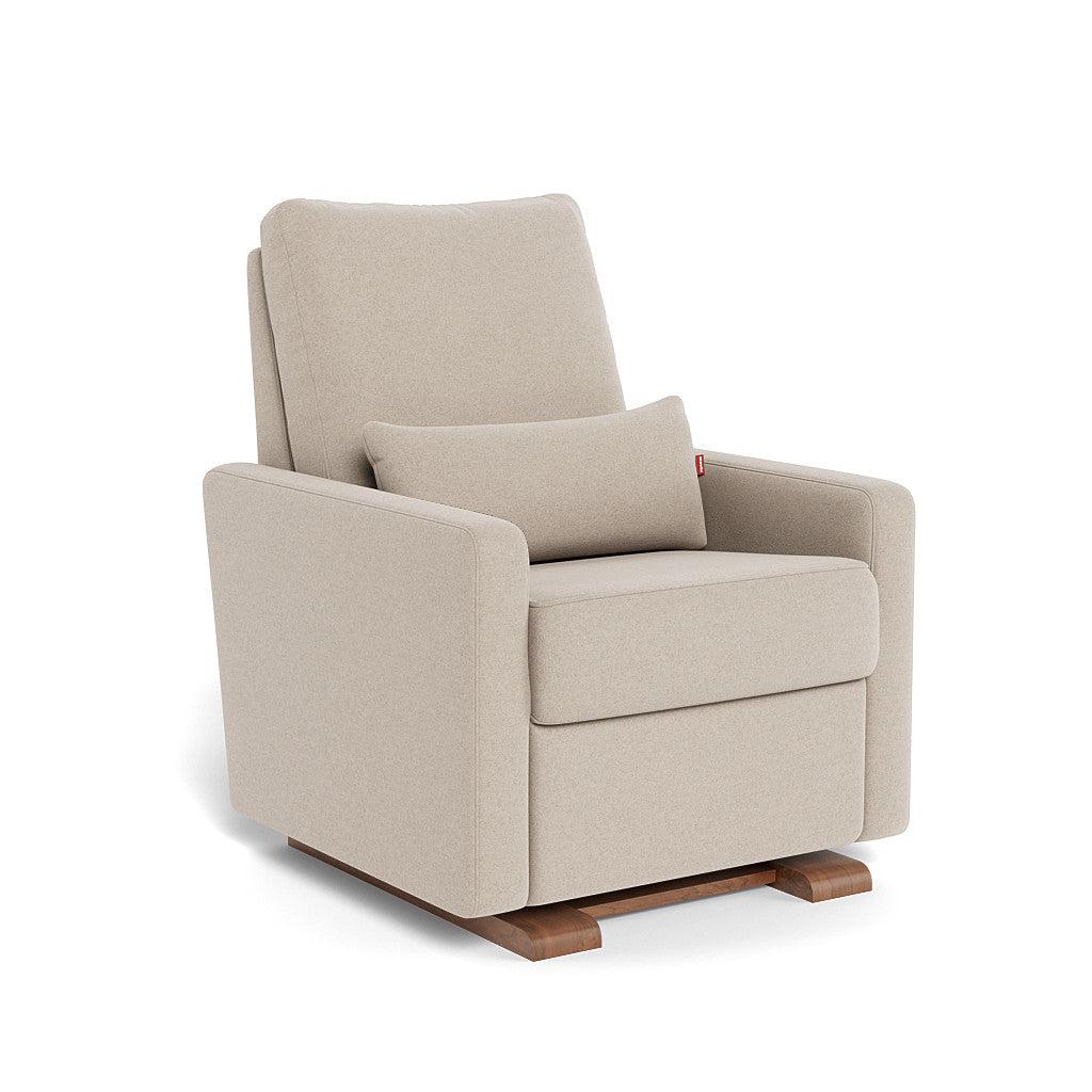 Monte Design - Matera Glider Recliner - Walnut Base-Chairs-Oatmeal Wool-Posh Baby