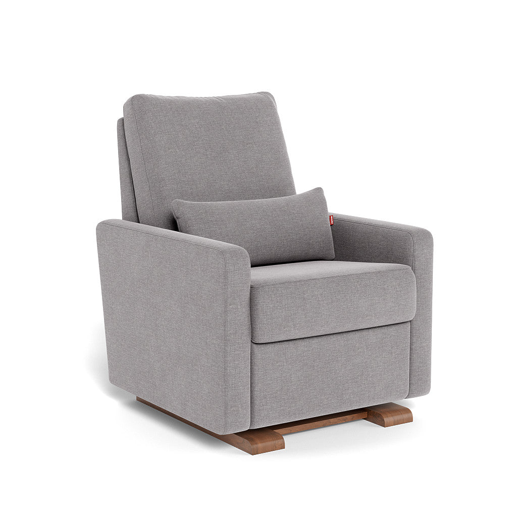 Monte Design - Matera Glider Recliner - Walnut Base-Chairs-Pebble Grey-Posh Baby