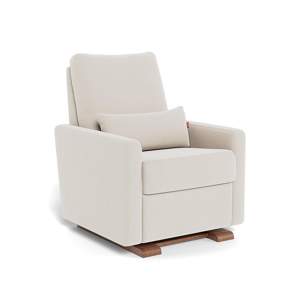 Monte Design - Matera Glider Recliner - Walnut Base-Chairs-Stone Velvet-Posh Baby