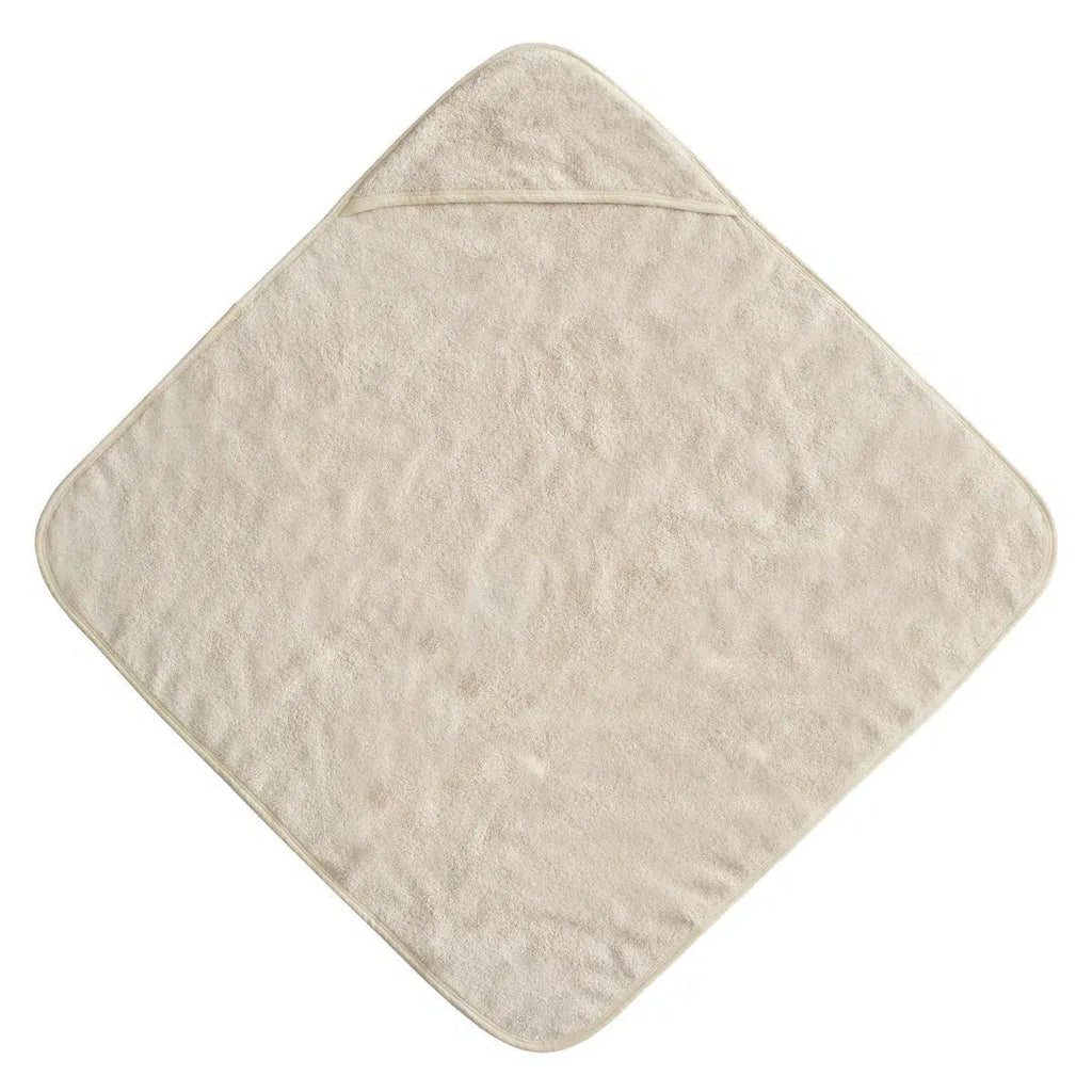 Mushie - Organic Cotton Baby Hooded Towel - Fog-Towels + Washcloths-Posh Baby