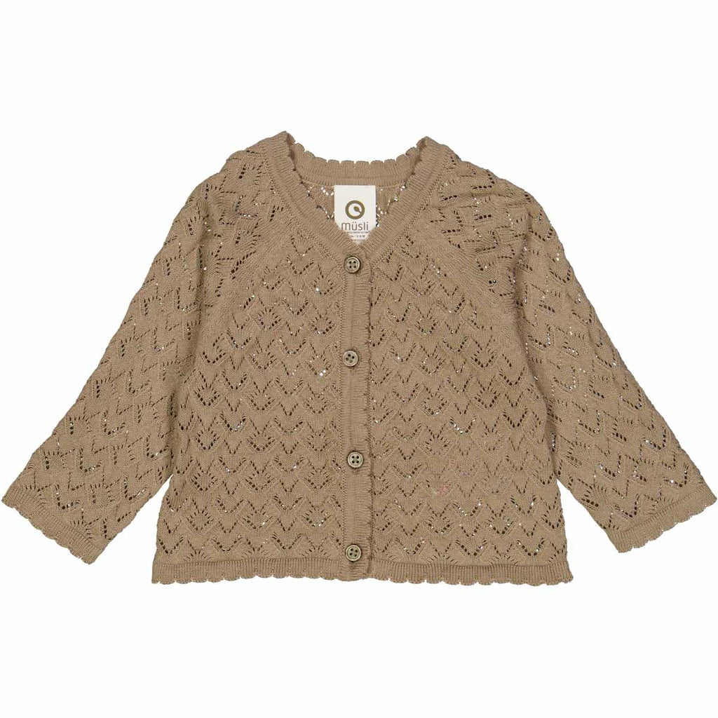 Musli - Organic Knit Cardigan - Cashew-Sweaters + Cardigans + Jackets-0-3M-Posh Baby