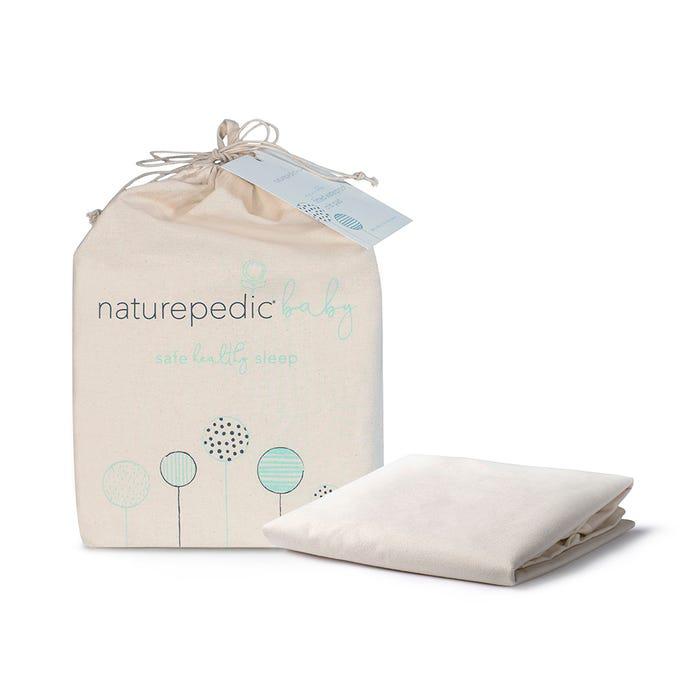 Naturepedic - Waterproof Organic Cotton Mattress Pad - Crib Flat-Waterproof Mattress Pads-Posh Baby