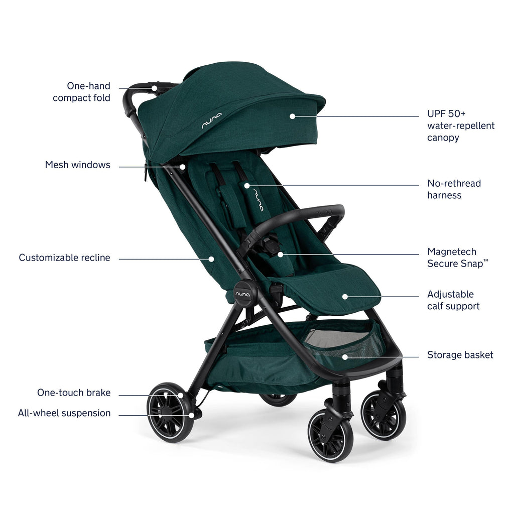 Nuna - TRVL + Pipa URBN Travel System - Lagoon-Car Seat + Stroller Bundles-Posh Baby