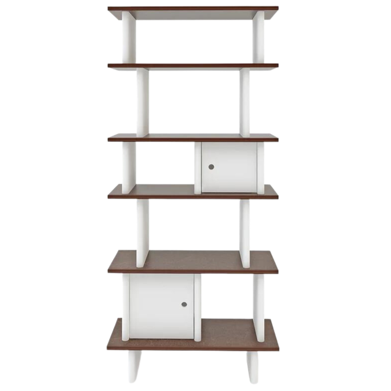 Oeuf - Vertical Mini Library - Walnut-Storage + Shelving-Posh Baby