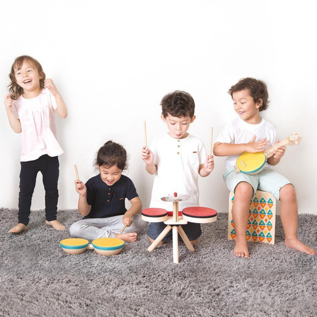 PlanToys - Musical Band Drums-Pretend Play-Posh Baby