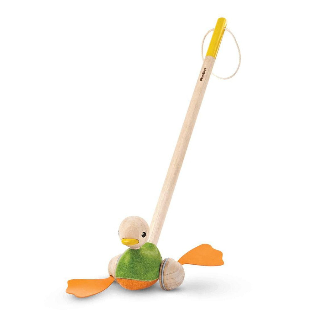 PlanToys - Wooden Push Along Duck-Interactive-Posh Baby