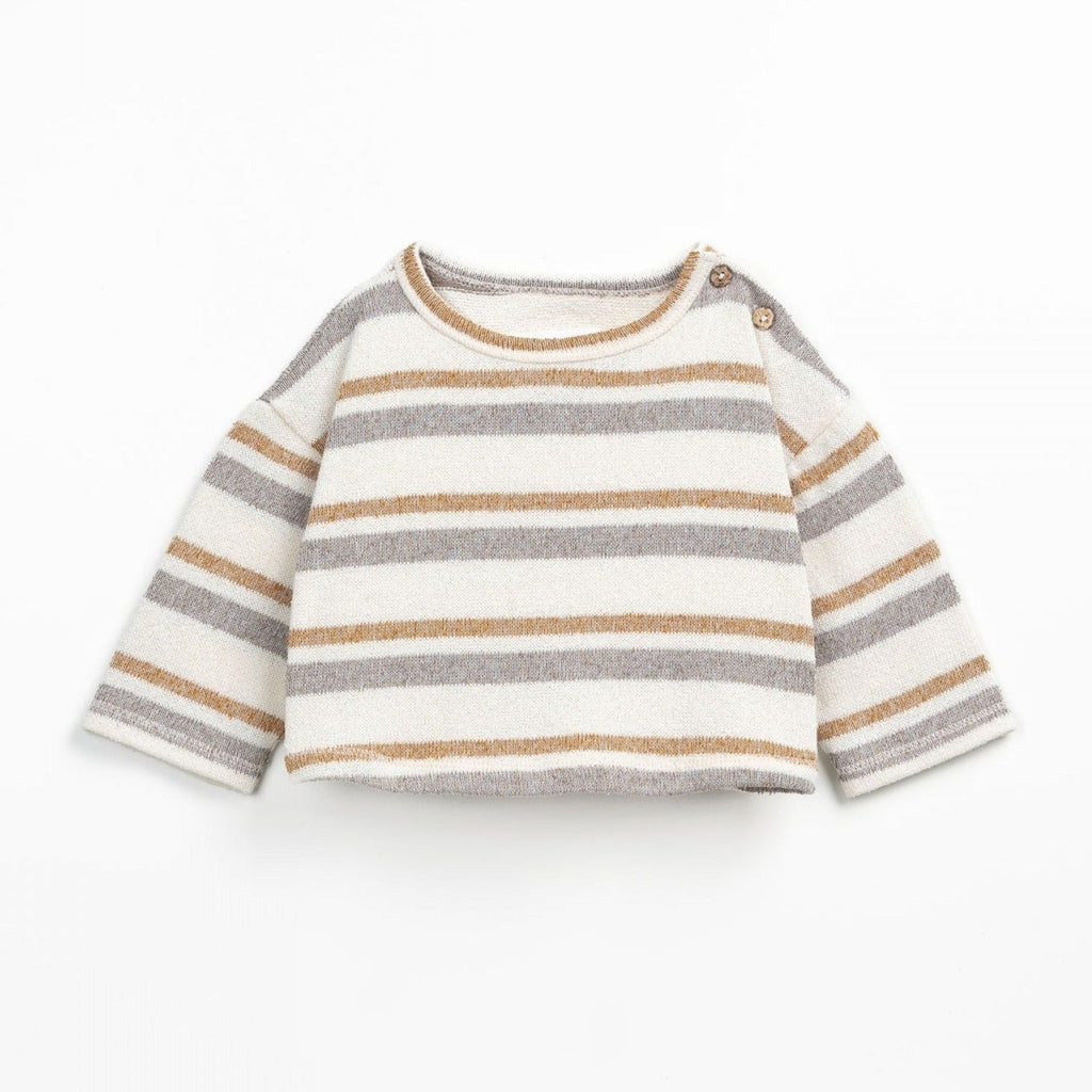 Play Up - Organic Jersey Sweater - Multi Stripe-Long Sleeves-0-3M-Posh Baby