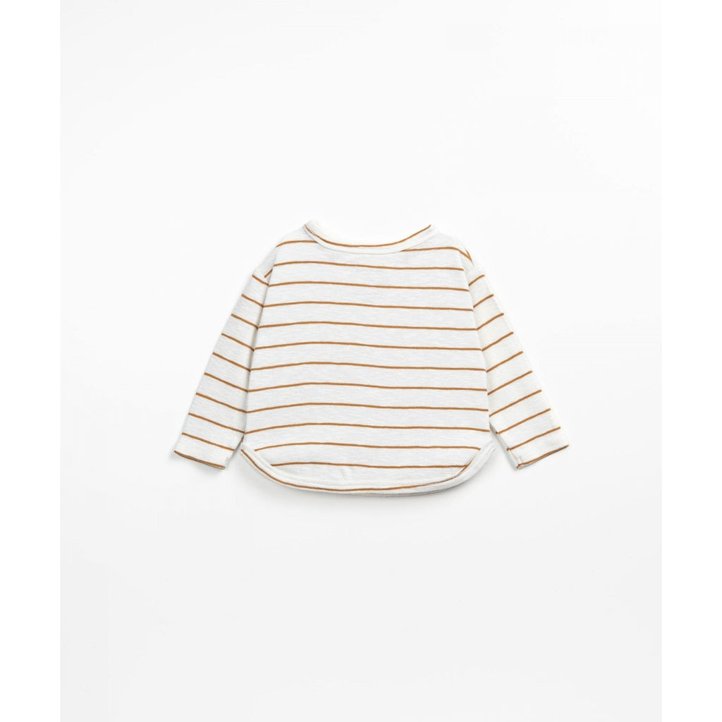Play Up - Organic Ribbed Sweater - Caramel Stripe-Long Sleeves-Newborn-Posh Baby