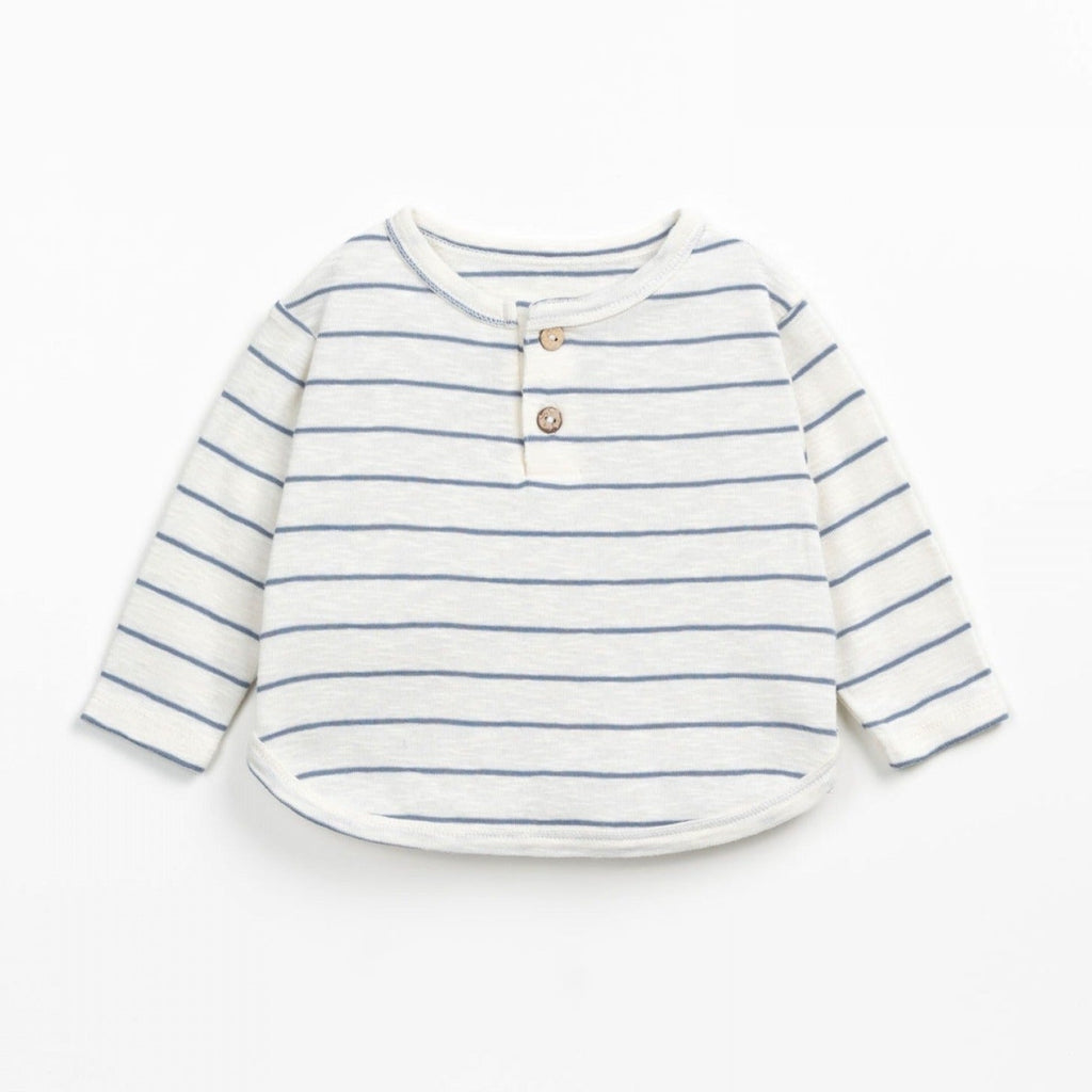 Play Up - Organic Ribbed Sweater - Navy Stripe-Long Sleeves-Newborn-Posh Baby