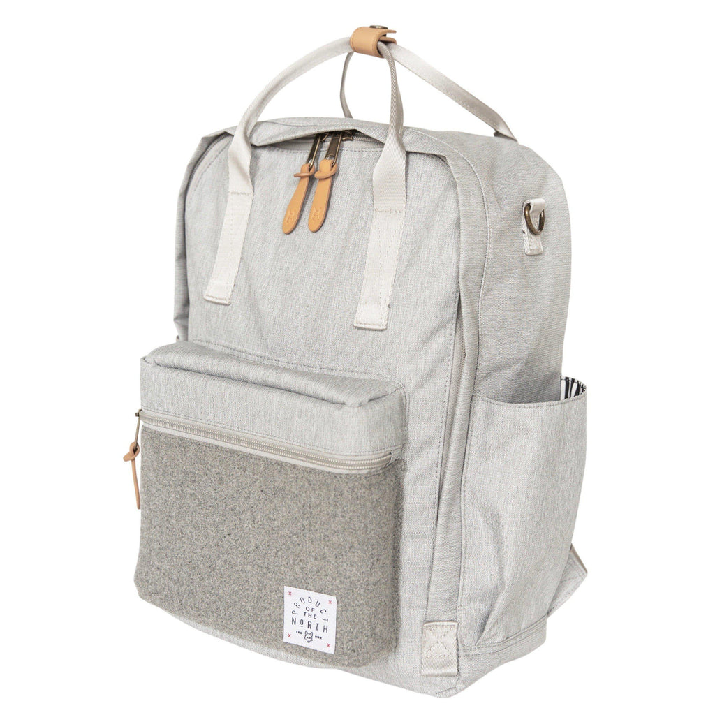 Product of The North - Elkin Sustainable Diaper Bag - Heather Grey-Diaper Bags-Posh Baby