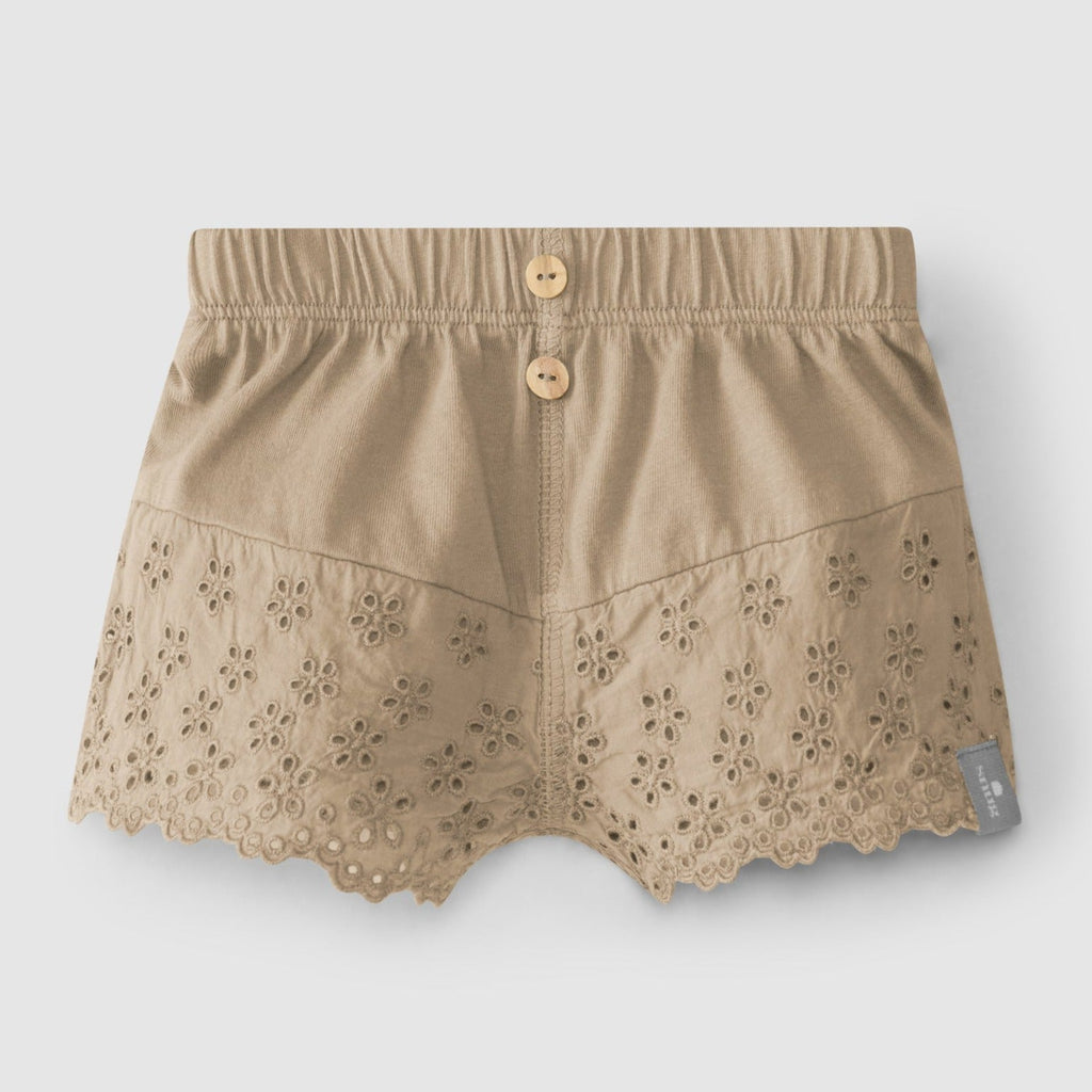 Snug (Portugal) - Embroidered Shorts - Taupe-Bottoms-0-3M-Posh Baby