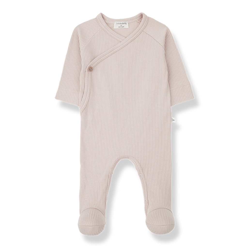 1+ In The Family - Kimono Footie - Dusty Pink-Footies + Rompers (Basic)-Newborn-Posh Baby