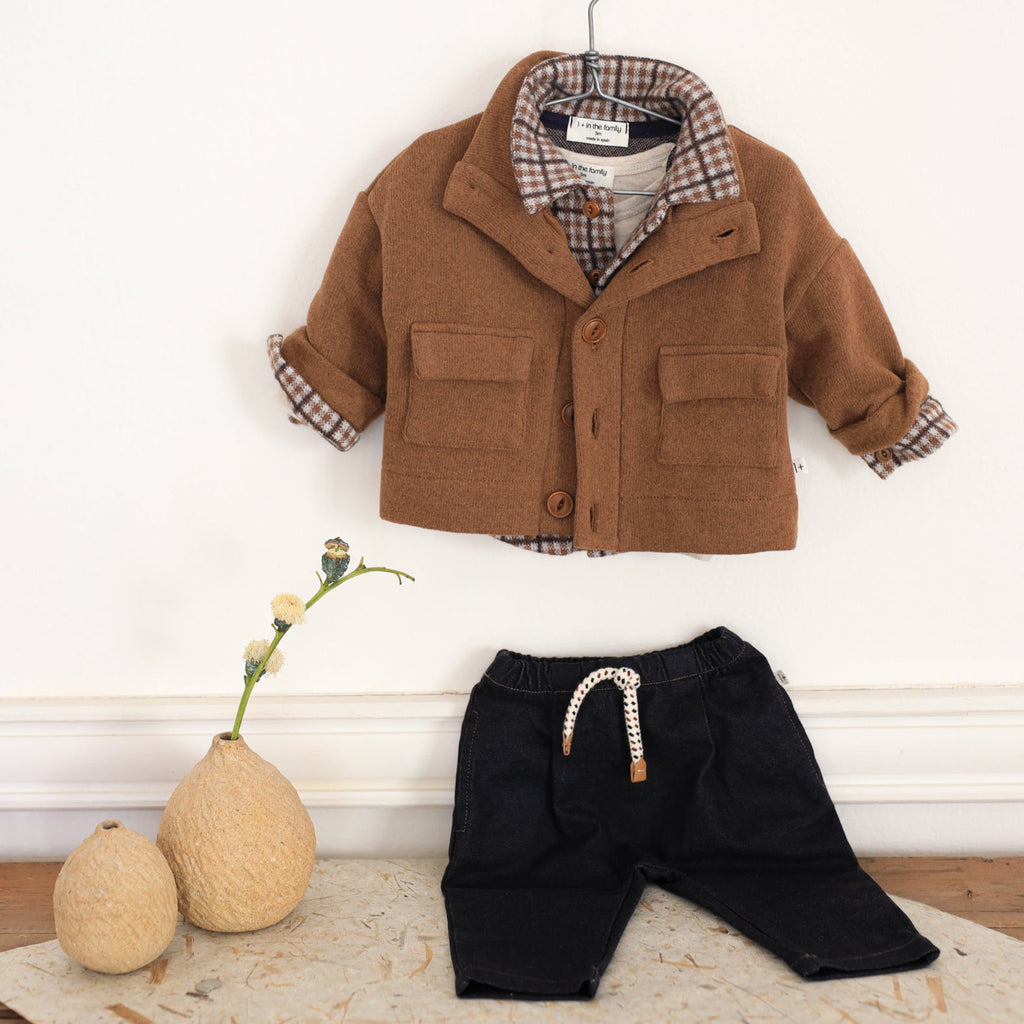 1+ In The Family - Long Sleeve Button-Up - Navy Plaid-Long Sleeves-0-3M (3M)-Posh Baby