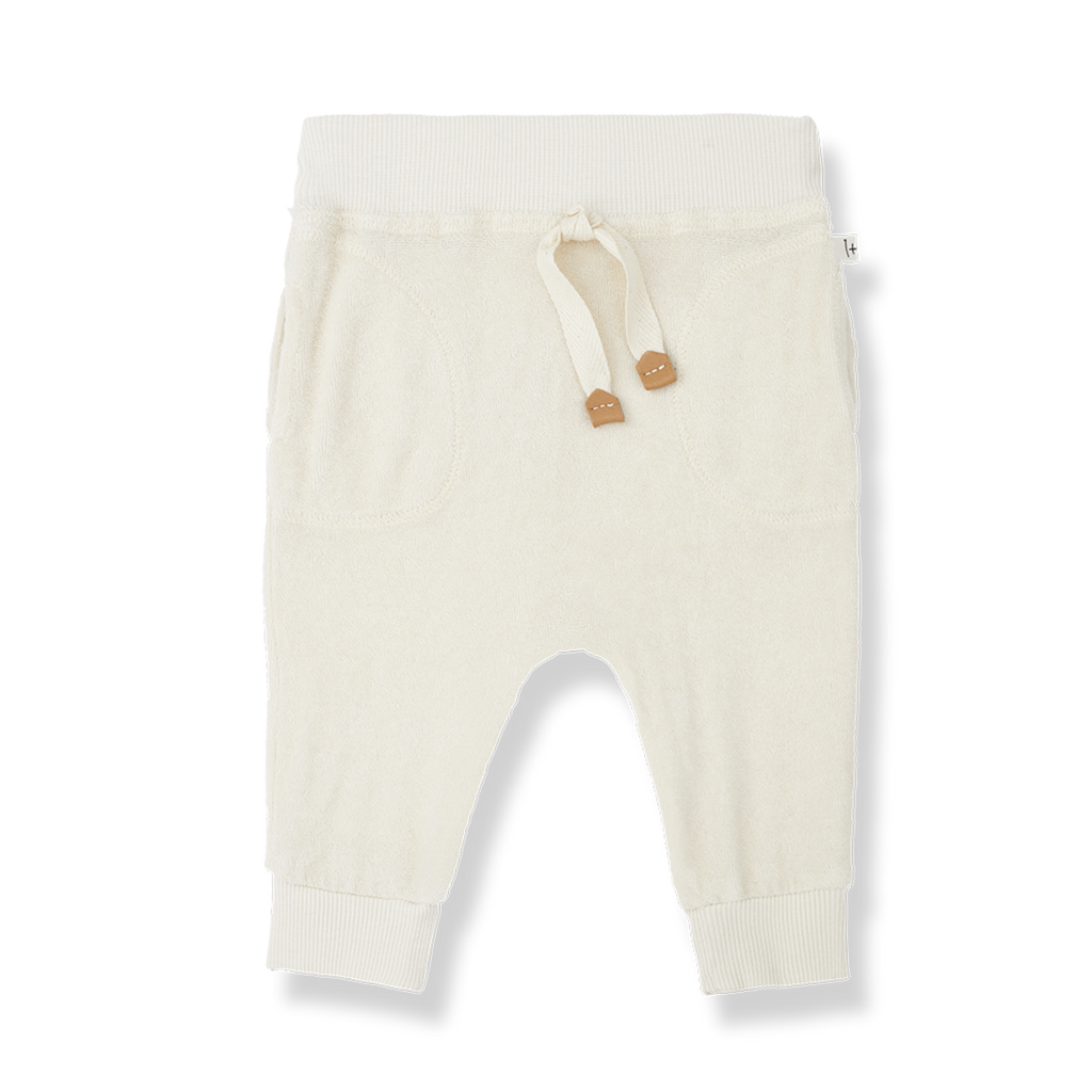 1+ In The Family - Terry Tee + Pant Set - Ivory-Sets-0-3M-Posh Baby