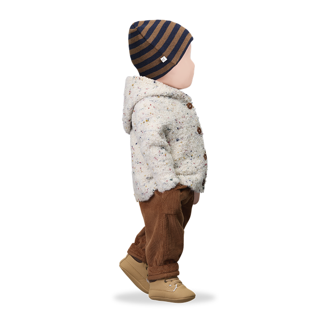 1+ In The Family - Wool Blend Hooded Jacket - Cream Confetti-Sweaters + Cardigans + Jackets-0-3M (3M)-Posh Baby