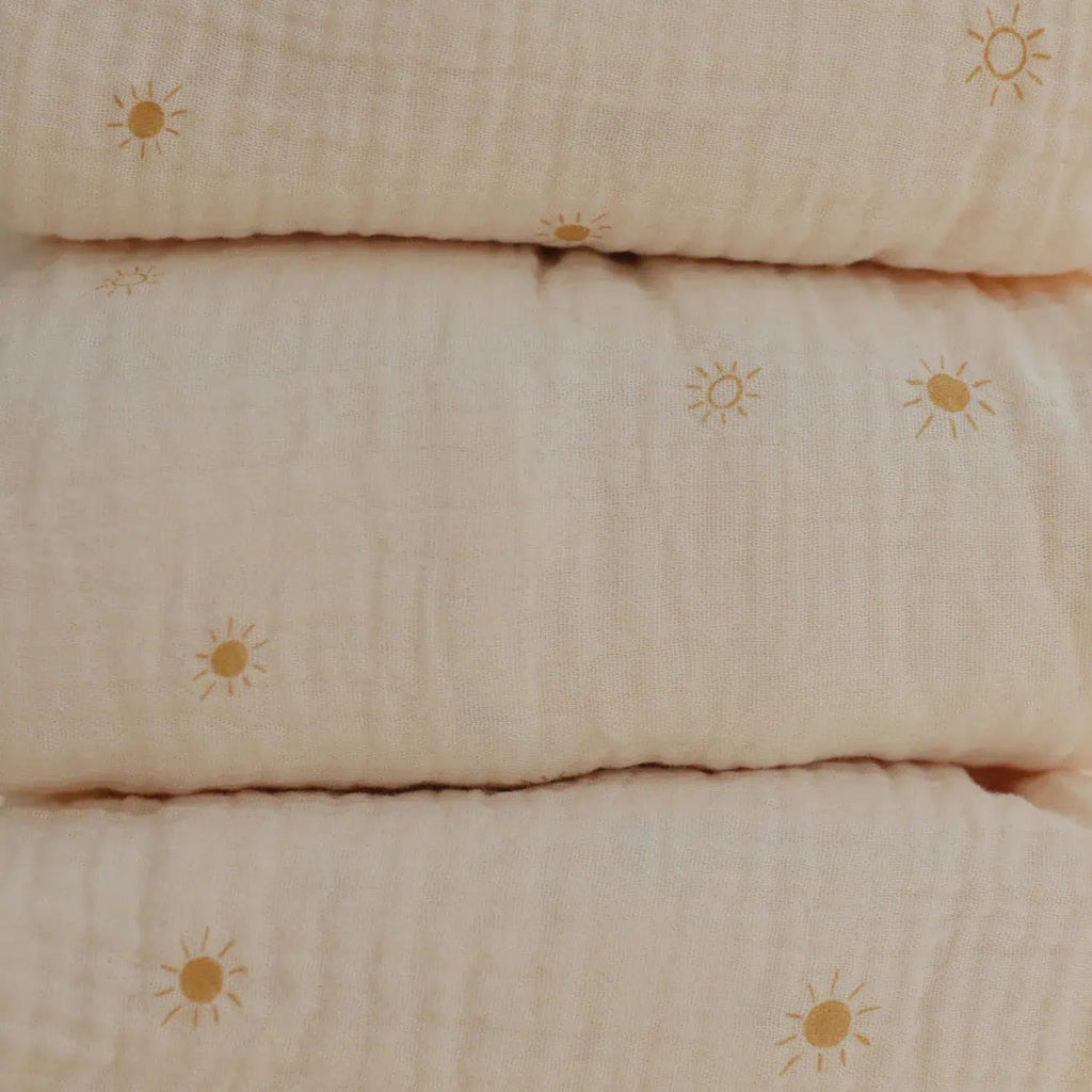 Shop Tax Free For Mushie - Extra Soft Muslin Changing Pad Cover - Suns-Changing Pads + Covers- Posh Baby