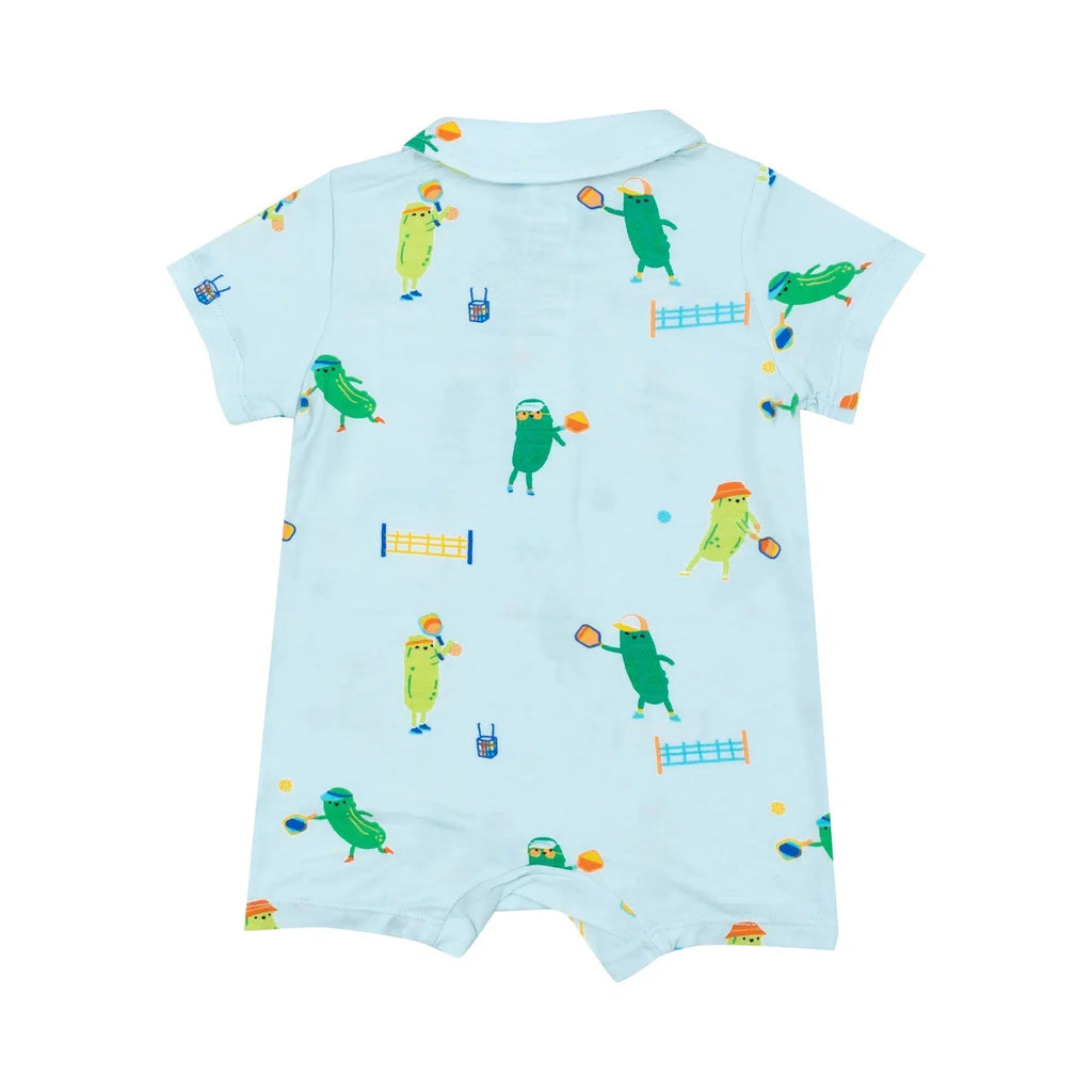 Angel Dear - Bamboo Polo Shortie Romper - Pickleball-Footies + Rompers (Fashion)-0-3M-Posh Baby