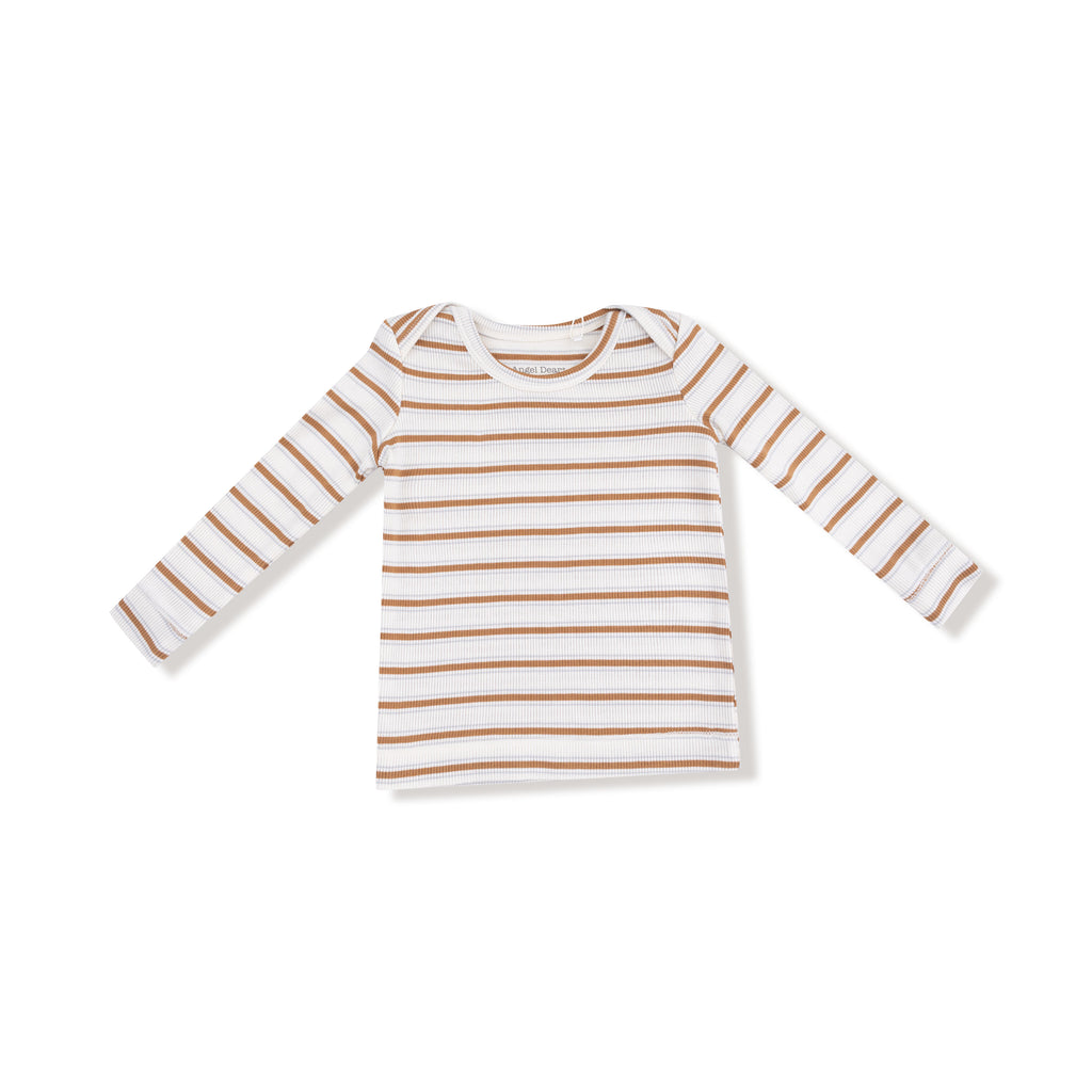 Angel Dear - Loungewear Set - Brown Vintage Stripe-Sets-6-12M-Posh Baby